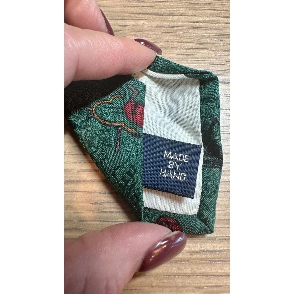 Polo Ralph Lauren Vintage Hand Made Silk Tie Italy Equestrian Horse Head